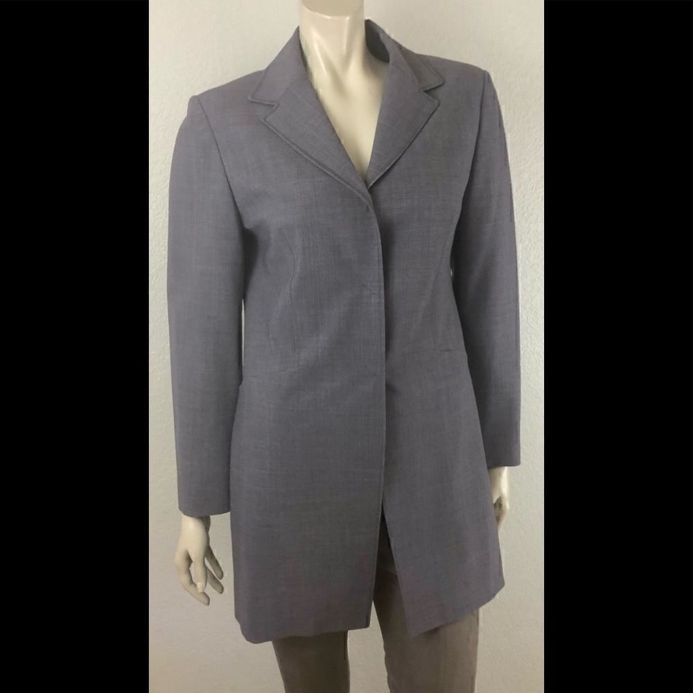 Sharp Long Fitted J. Jill Blazer in Blue/Gray Size 6P